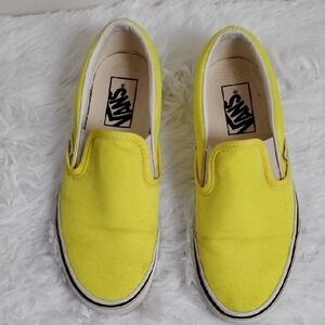 Vans Bright Yellow Slip-On Shoes Casual Skater Athleisure Loungewear Comfy